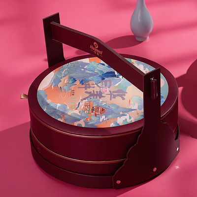 华美山河颂1170g双黄莲蓉月饼国潮风流心奶黄多口味中秋团购礼盒